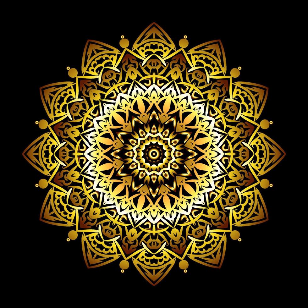 design de fundo de mandala de luxo com padrão de arabescos dourados vetor