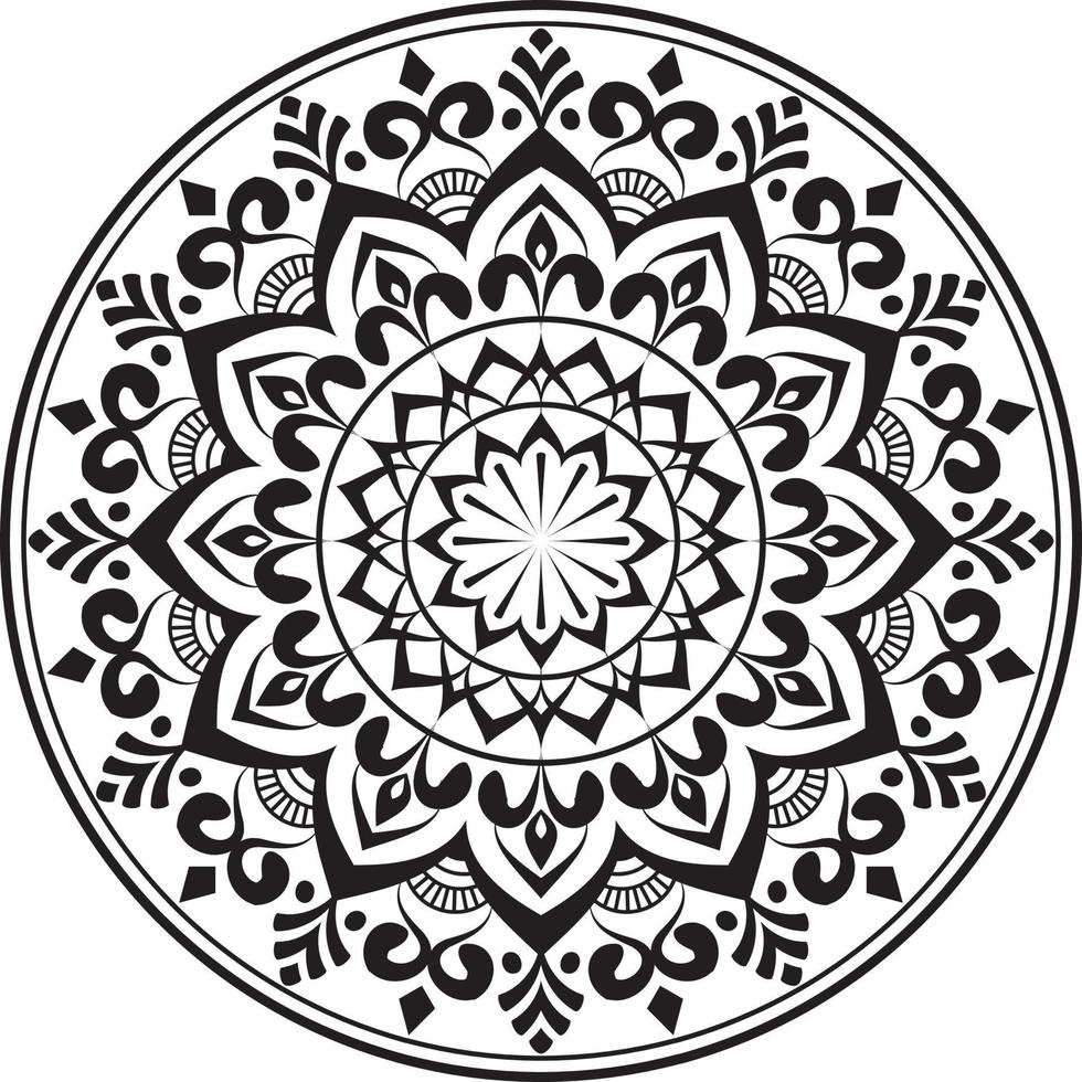 mandala preta para design vetor