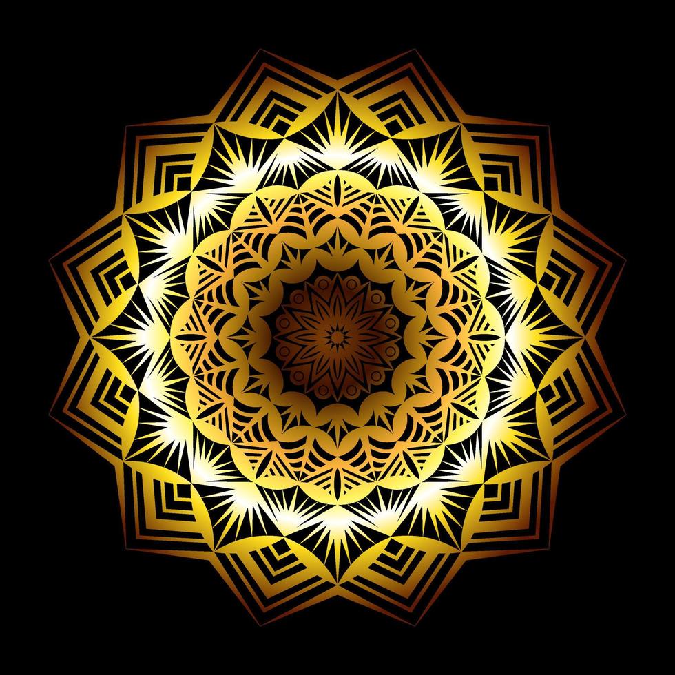 design de fundo de mandala de luxo com padrão de arabescos dourados vetor