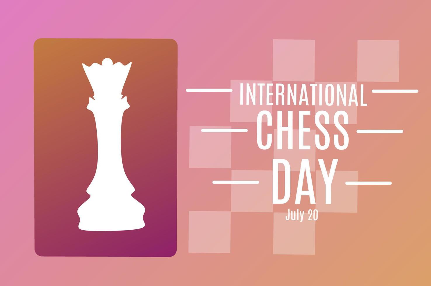 ilustração vetorial do dia internacional do xadrez vetor