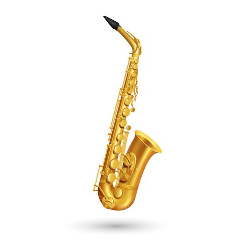 Ilustração de saxofone dourado vetor
