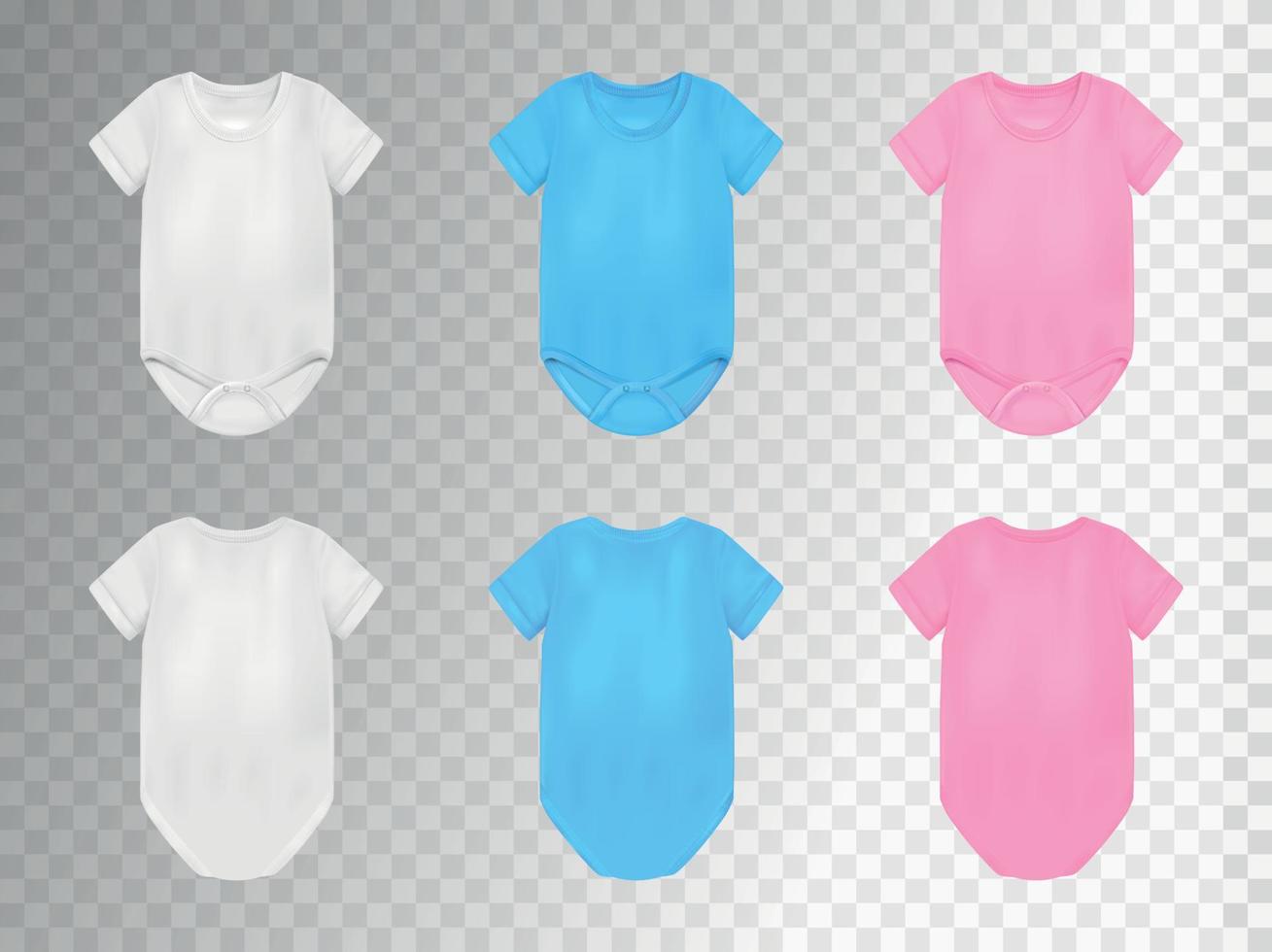 conjunto de body para bebê transparente colorido vetor