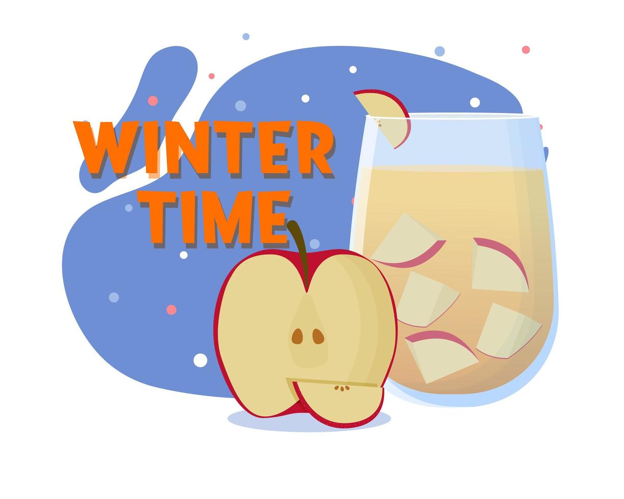 apple sider. bebida de inverno. ilustração vetorial plana vetor
