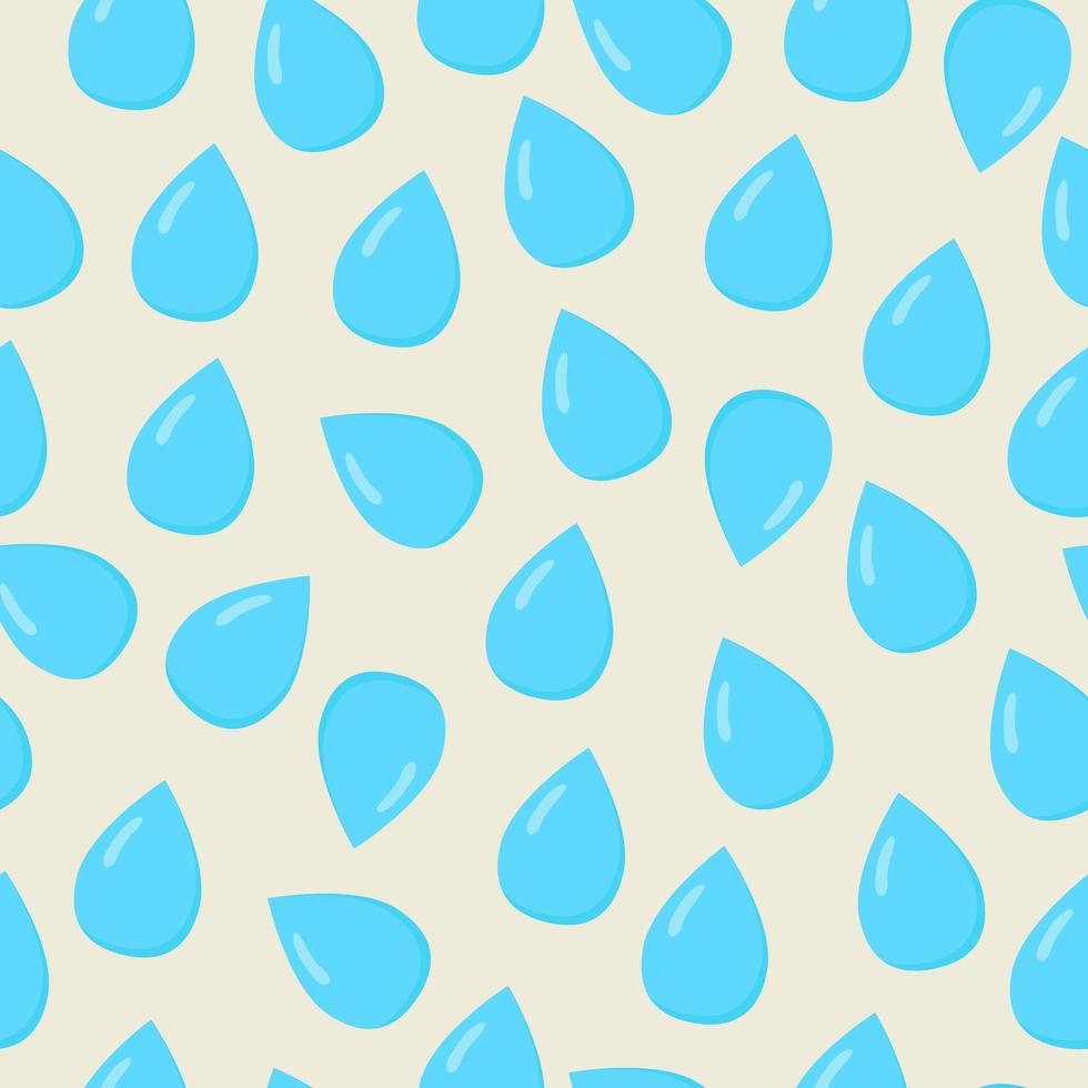 água azul cai padrão sem emenda. ilustração plana vetor