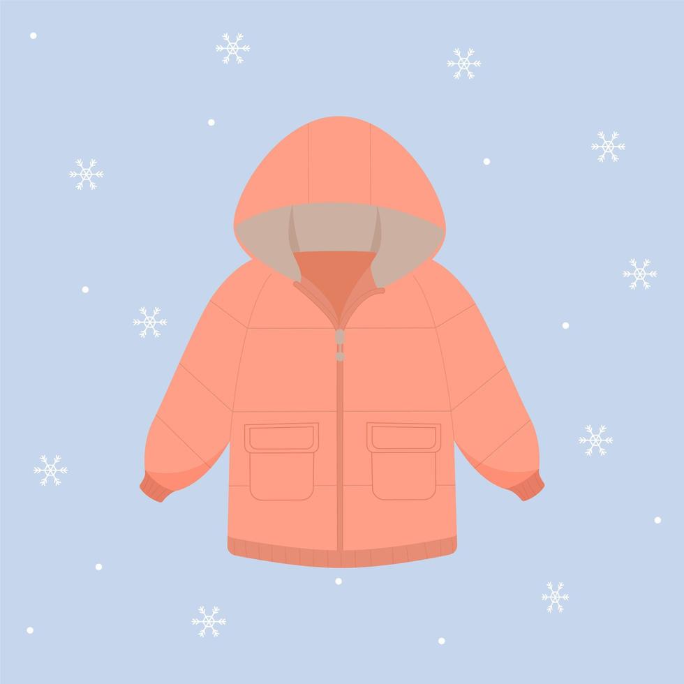 jaqueta de inverno. jaqueta quente. ilustração vetorial plana de roupas de inverno vetor