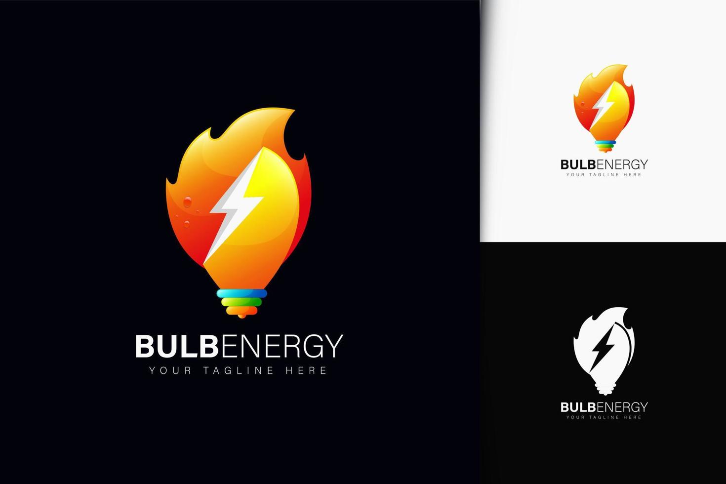 design de logotipo de bulbo energia com gradiente vetor
