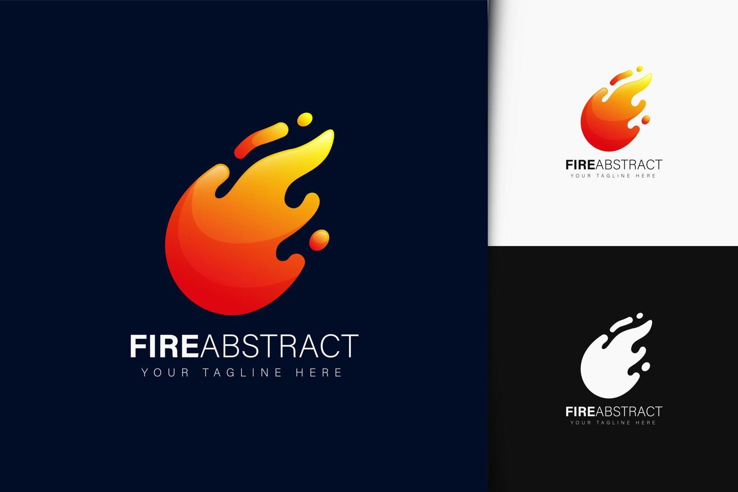 design de logotipo abstrato fogo com gradiente vetor