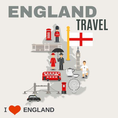 Cultura de Inglaterra para viajantes Poster vetor