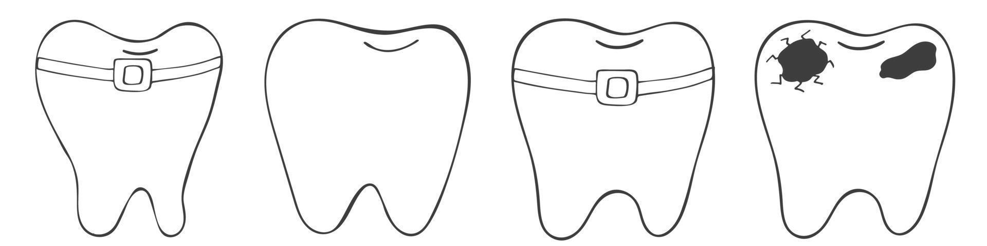 ilustrações médicas monocromáticas. páginas para colorir, preto e branco vetor