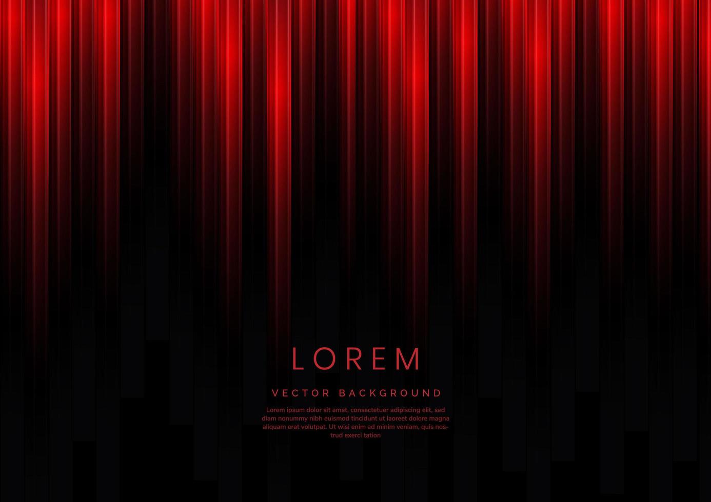 abstrato gradiente vermelho geométrico vertical sobreposto em fundo preto com espaço de cópia para o texto. conceito de tecnologia de velocidade. vetor