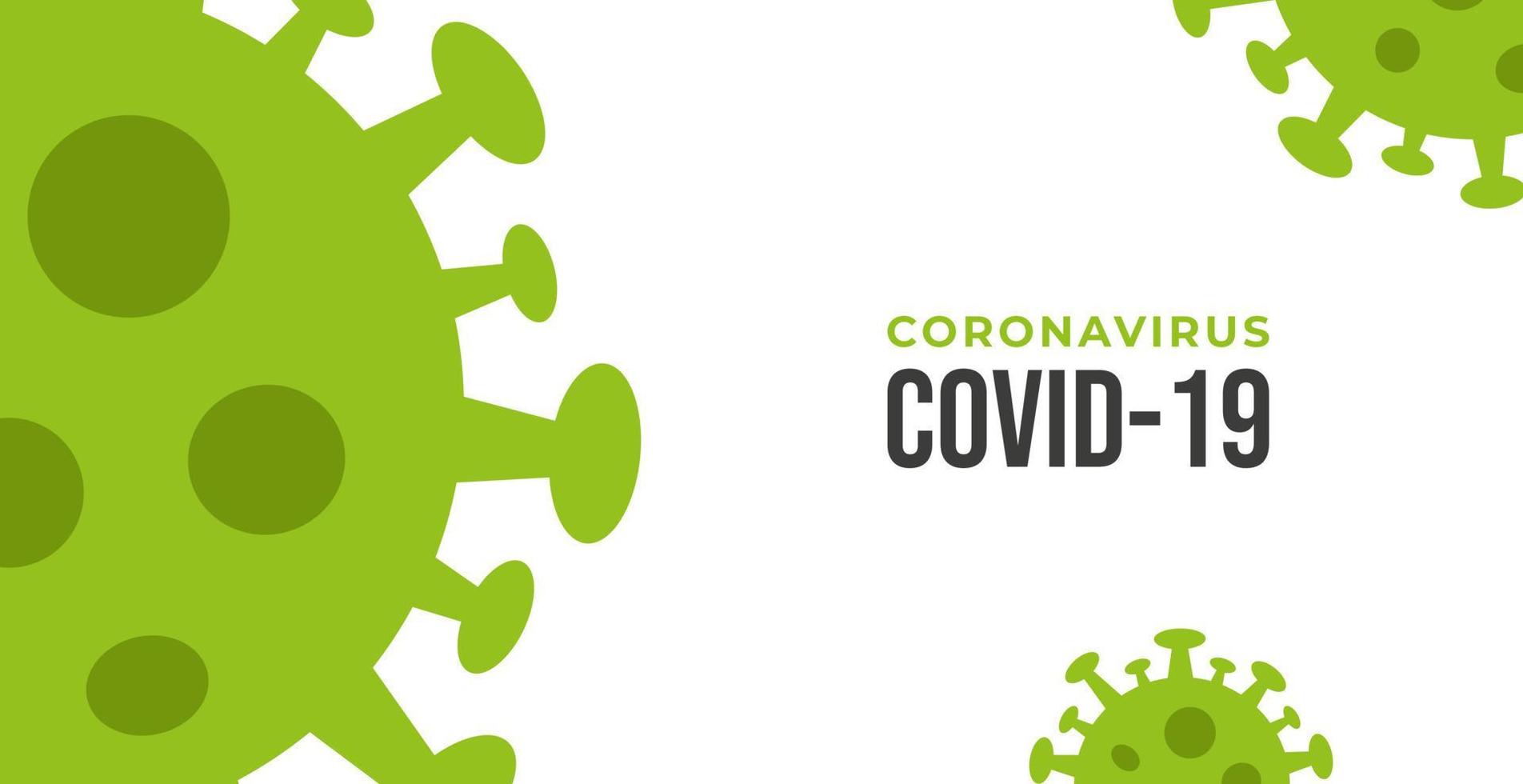 coronavírus ou desenho de fundo covid-19, estilo plano e moderno com cor verde e branco. ilustração vetorial eps10 vetor