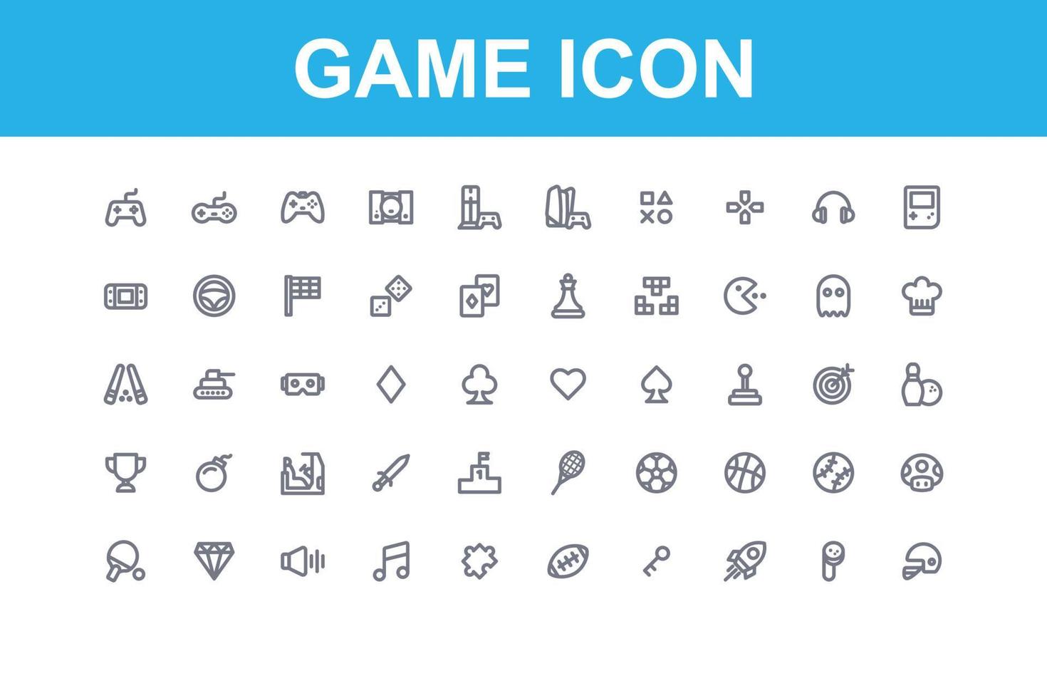 conjunto de símbolos completo de ícones de aplicativos de jogos
