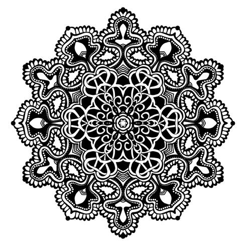 Mandala preto e branco vetor