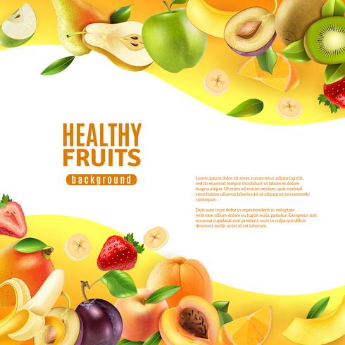 Banner de fundo de frutas saudáveis vetor