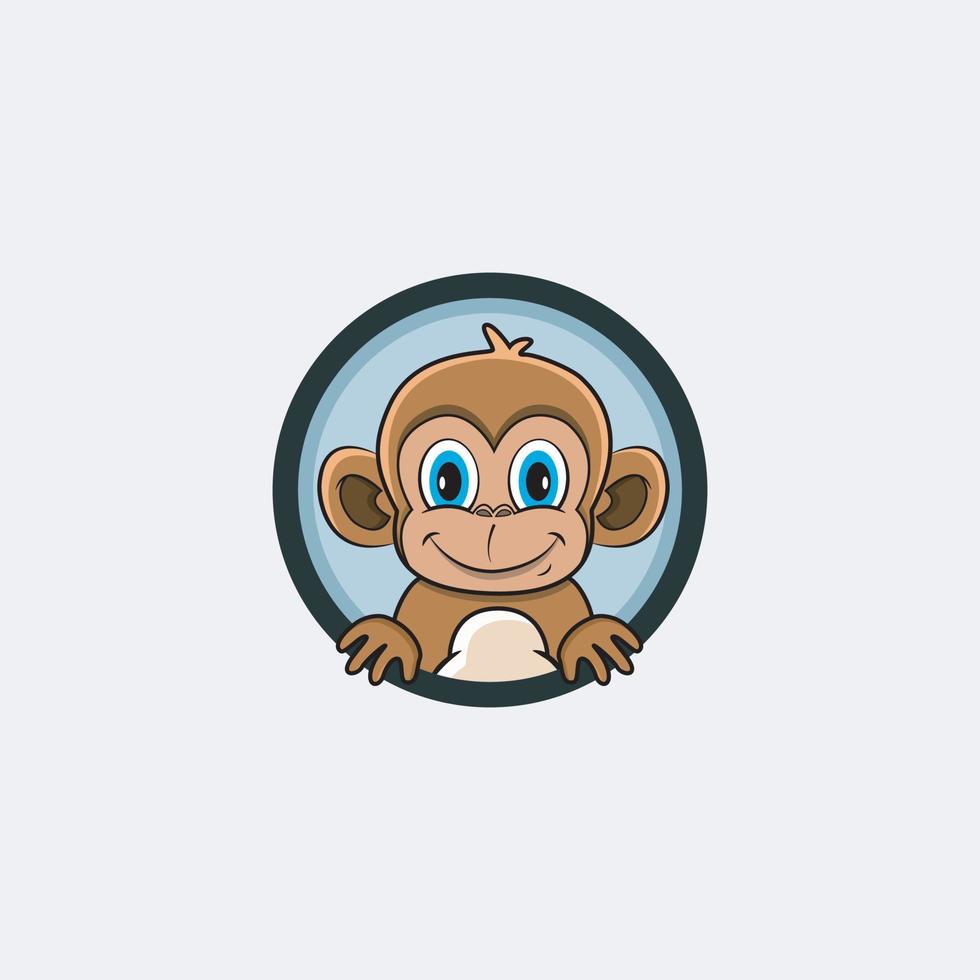 design de personagens de cabeça de macaco engraçado. perfeito para logotipo, etiqueta, modelo e ícone. vetor