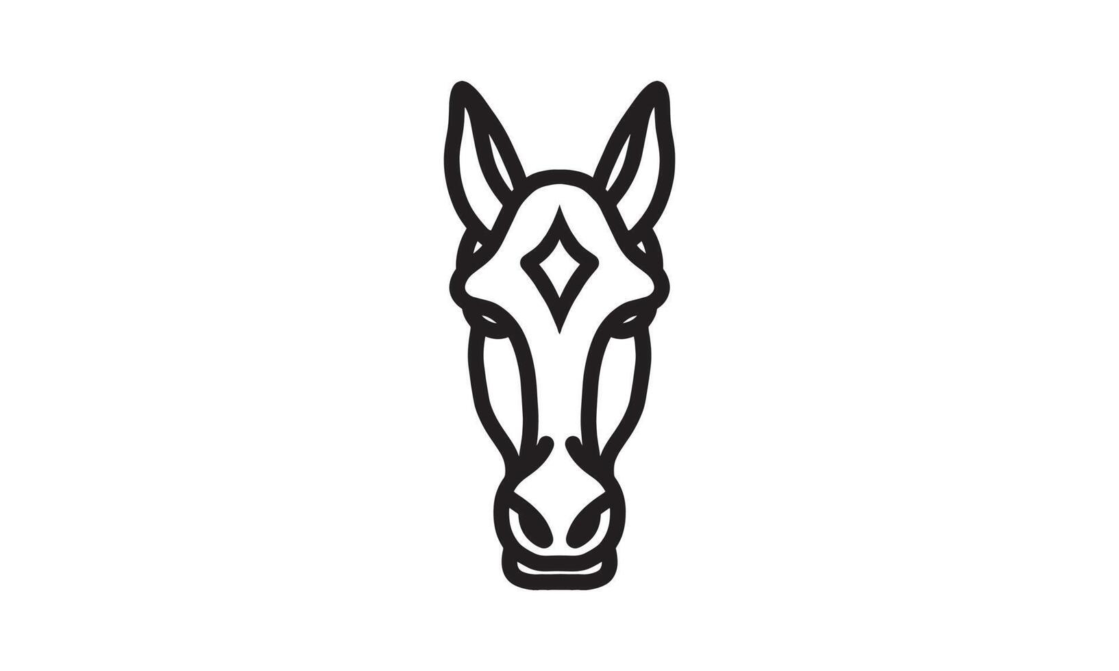 linha de vetor de cavalo, ícone de animal, arte vetorial de linha, cabeça de animal, ilustração de animal, ícones da natureza, ícone para logotipo desain