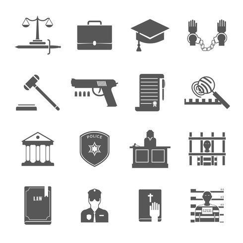 Conjunto de ícones de aplicação da lei vetor