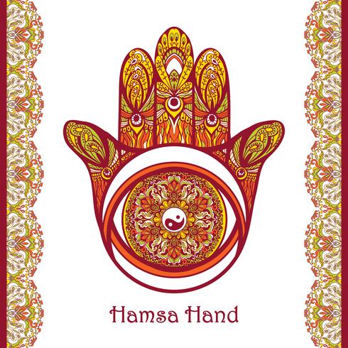 Mão de Hamsa Colorida vetor