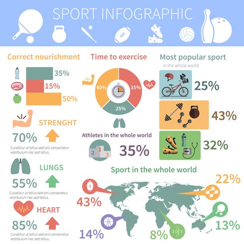 Esporte popular infográfico relatório de impressão vetor
