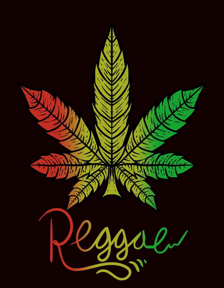 ilustração vetorial logotipo ganja reggae vetor