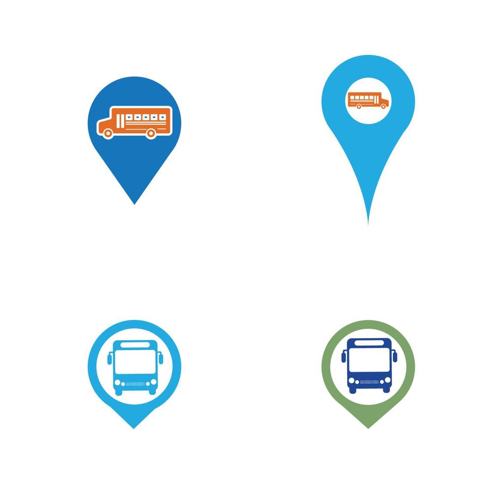 sinal de ponteiro do mapa de localização da estação de ônibus vetor