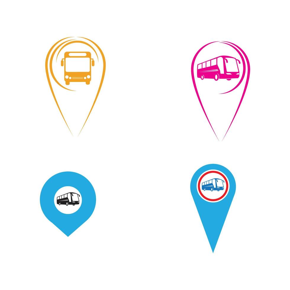 sinal de ponteiro do mapa de localização da estação de ônibus vetor