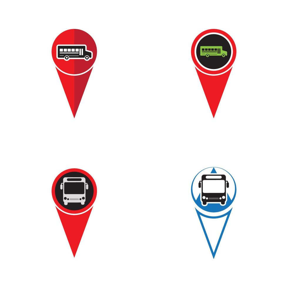 sinal de ponteiro do mapa de localização da estação de ônibus vetor