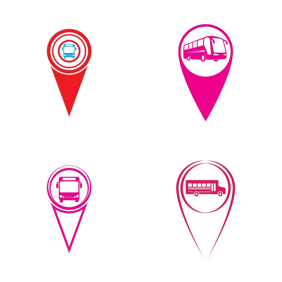 sinal de ponteiro do mapa de localização da estação de ônibus vetor