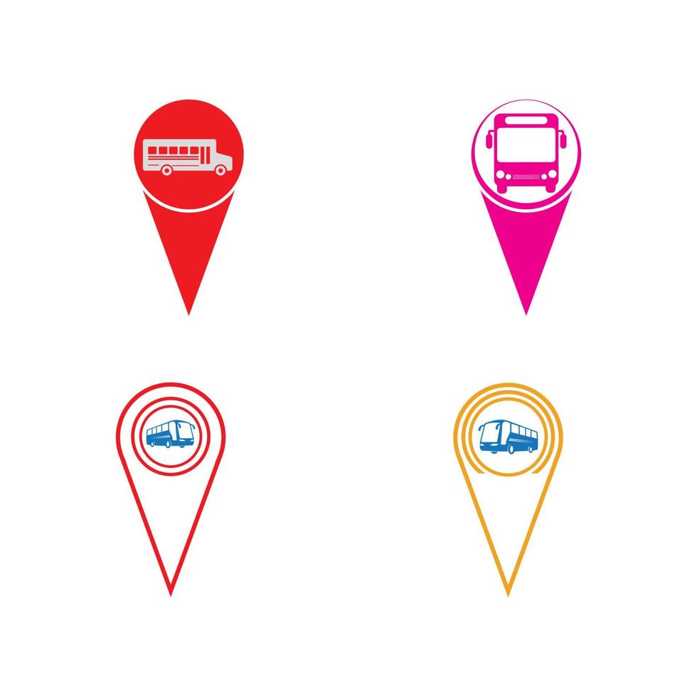 sinal de ponteiro do mapa de localização da estação de ônibus vetor