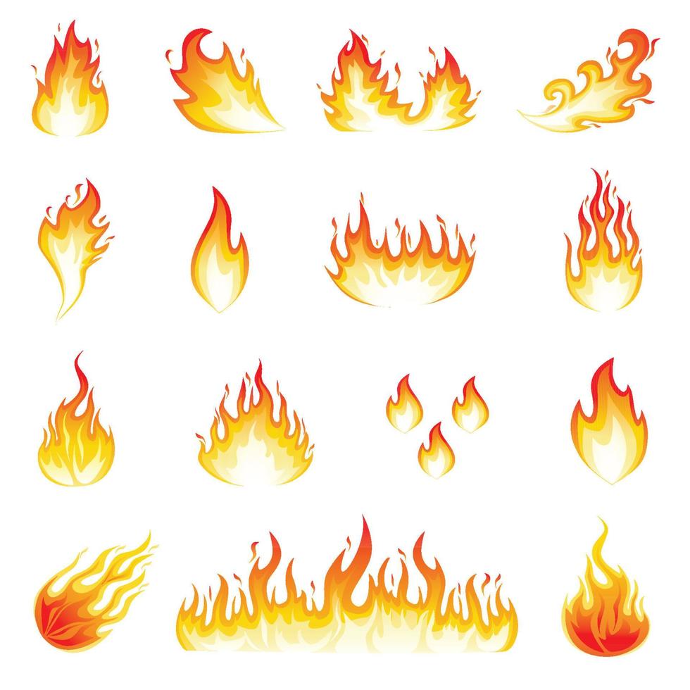 ilustração do elemento de design de chamas de fogo vetor