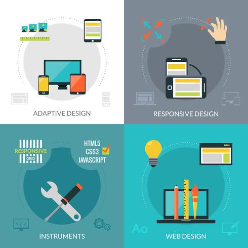 Design Web adaptativo e responsivo vetor