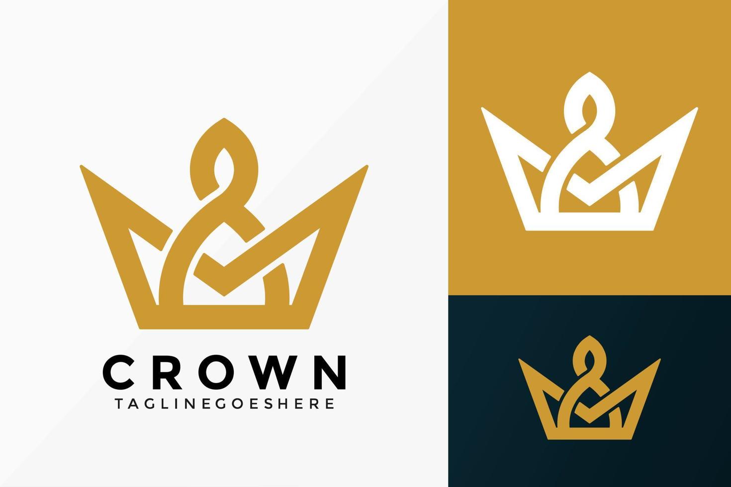 design de vetor de logotipo de coroa de luxo premium. emblema abstrato, conceito de projetos, logotipos, elemento de logotipo para modelo.