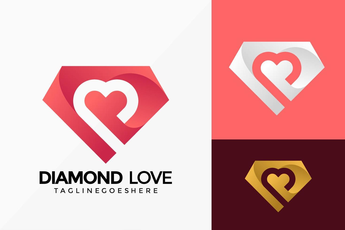 design de vetor de logotipo de amor de diamante de luxo premium. emblema abstrato, conceito de projetos, logotipos, elemento de logotipo para modelo.