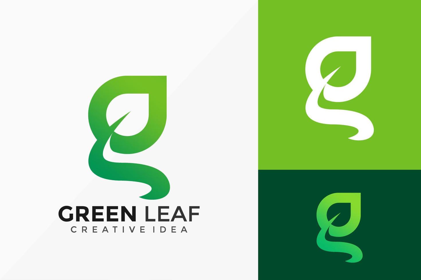 projeto do vetor do logotipo da folha verde da natureza. emblema abstrato, conceito de projetos, logotipos, elemento de logotipo para modelo.
