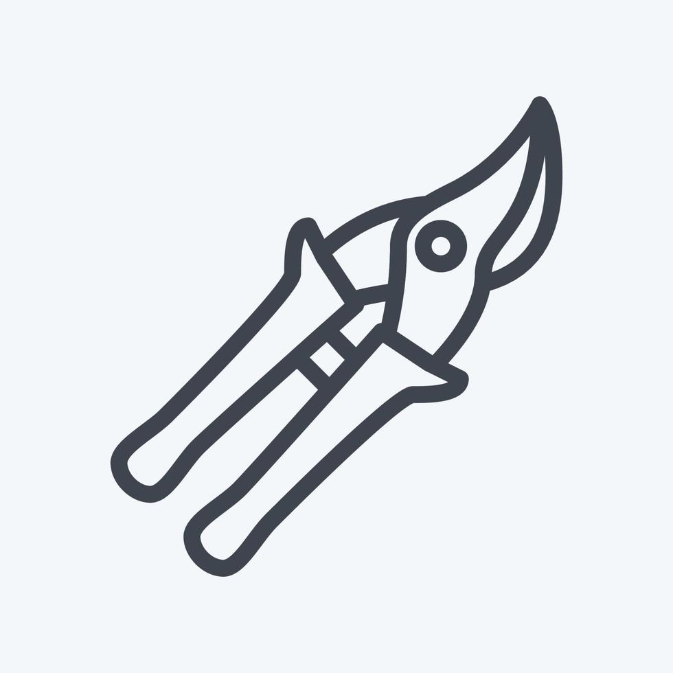 ícone de podadores de mão - estilo de linha - ilustração simples, traço editável vetor