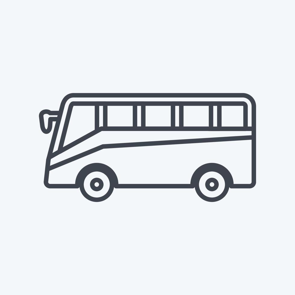 ícone bus - estilo de linha - ilustração simples, traço editável vetor