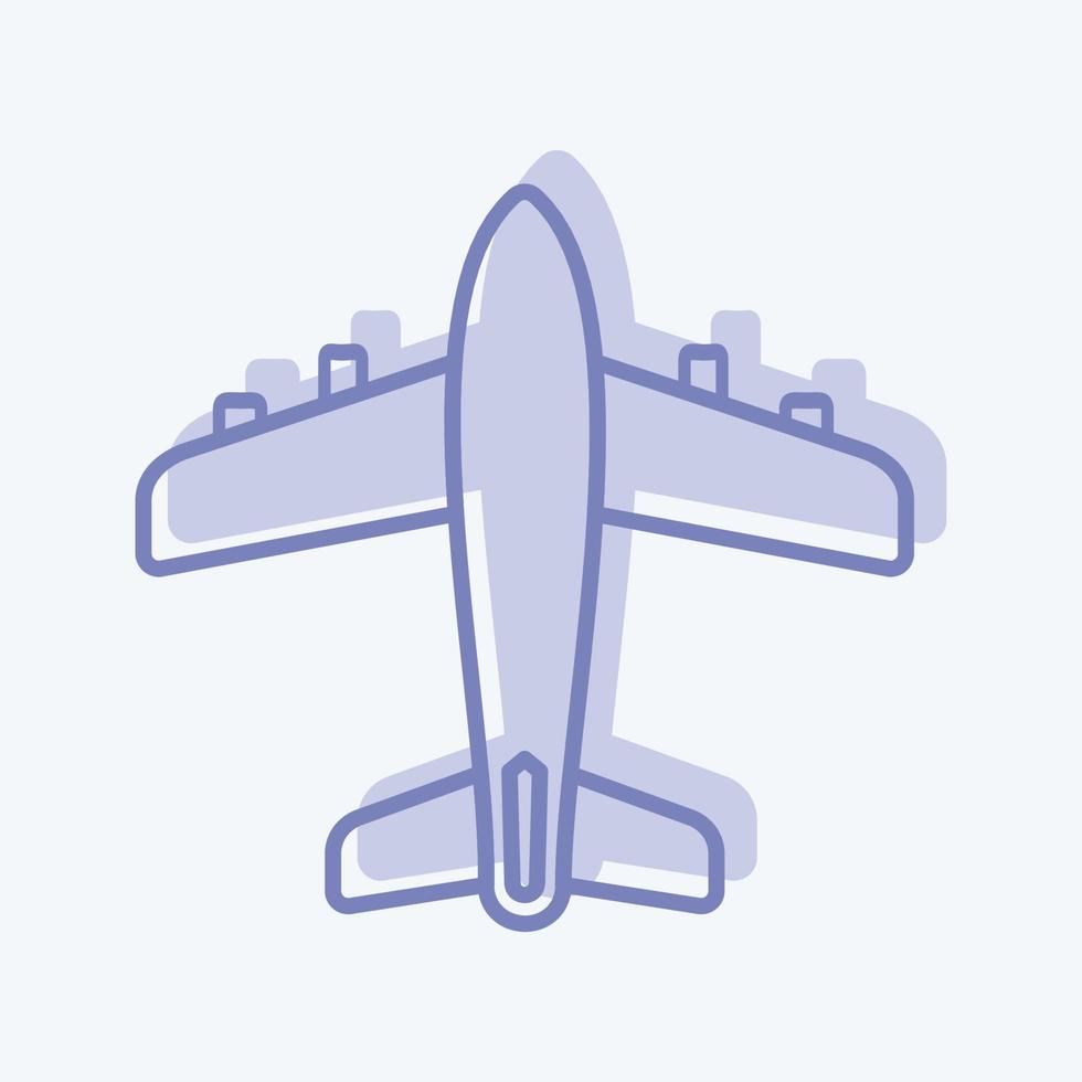 ícone de avião - estilo de dois tons - ilustração simples, traço editável vetor