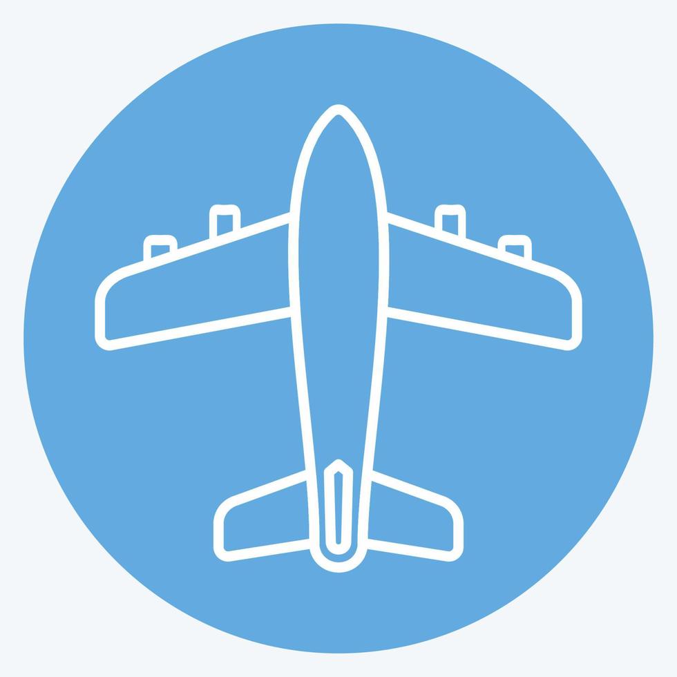 ícone avião - estilo olhos azuis - ilustração simples, traço editável vetor
