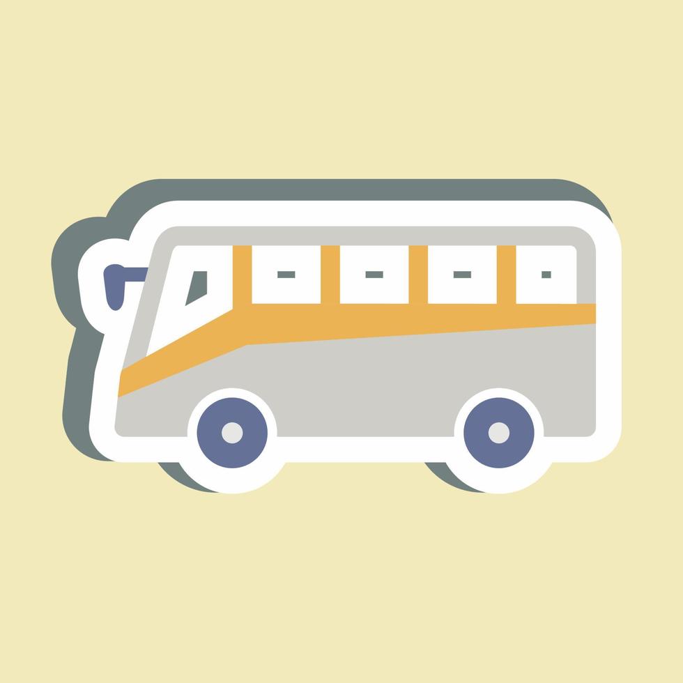 ônibus de adesivos - ilustração simples, traço editável vetor