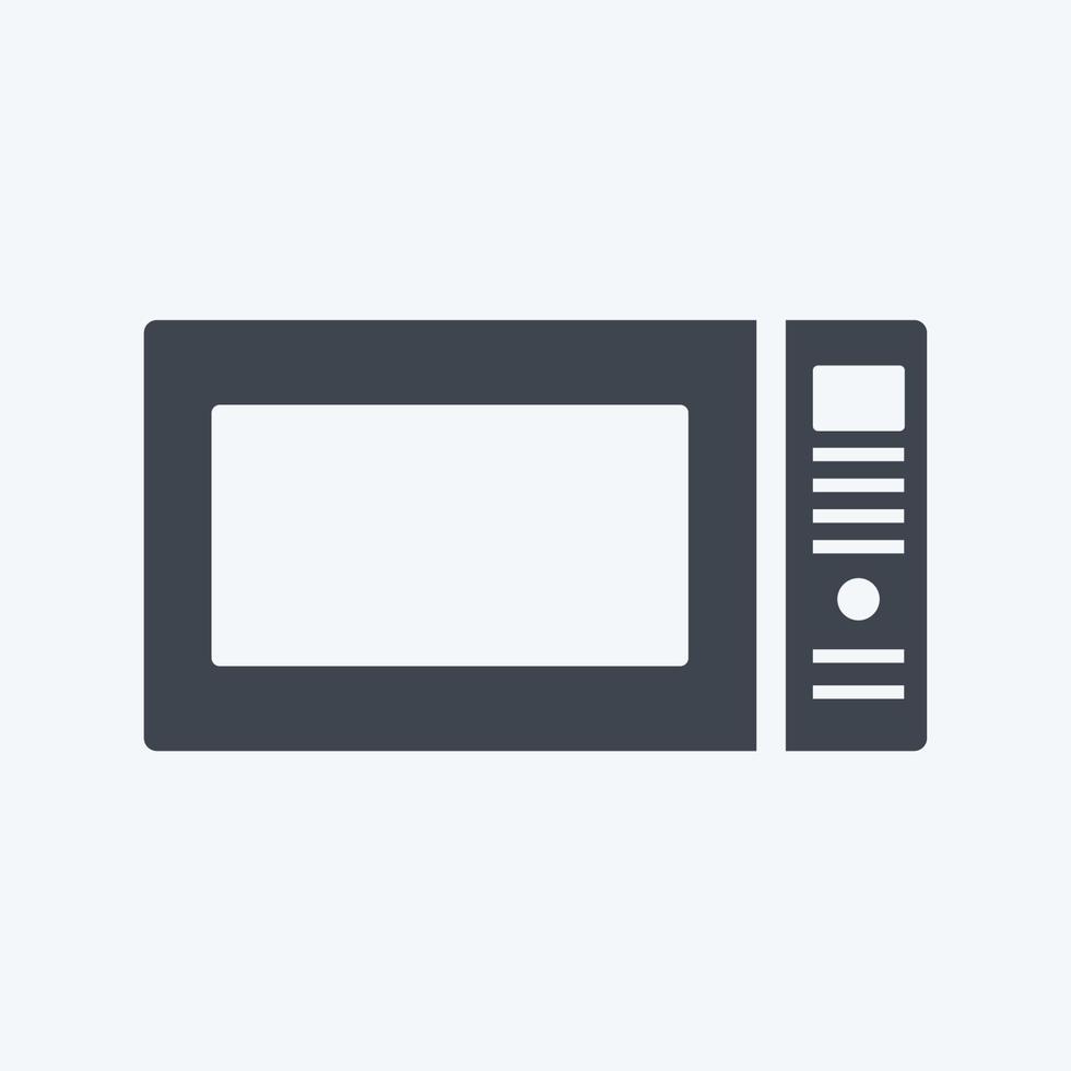 ícone de microondas - estilo glifo - ilustração simples, traço editável vetor