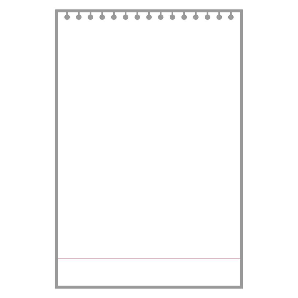 folha de bloco de notas em branco para notas com orifícios vetor