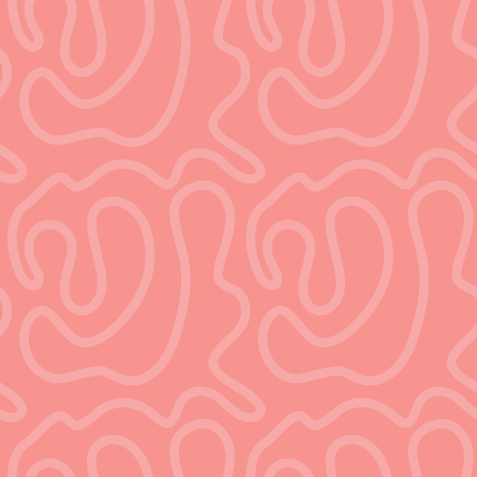 blush coral rosa labirinto linha handdrawn padrão sem emenda. vetor doodle padrão infinito para modelo de papel digital de embrulho de têxteis