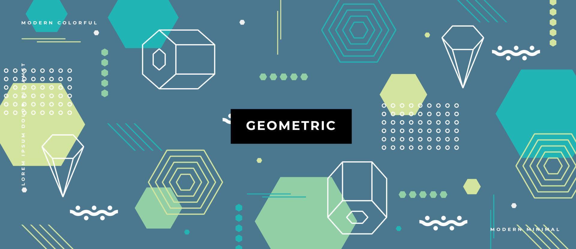 formas geométricas e composição de bauhaus plana ou memphis. elementos retro padrão de fundo. vetor