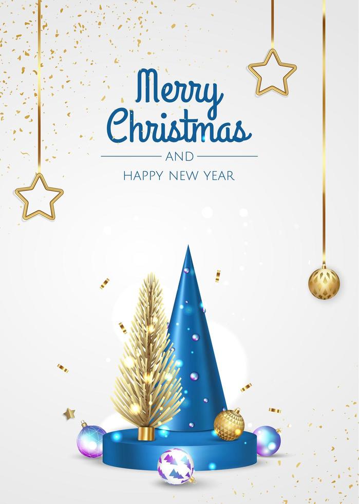 convite para festa de feliz natal. decoração do cartão de feliz ano novo. fundo de inverno. feriados sazonais. vetor