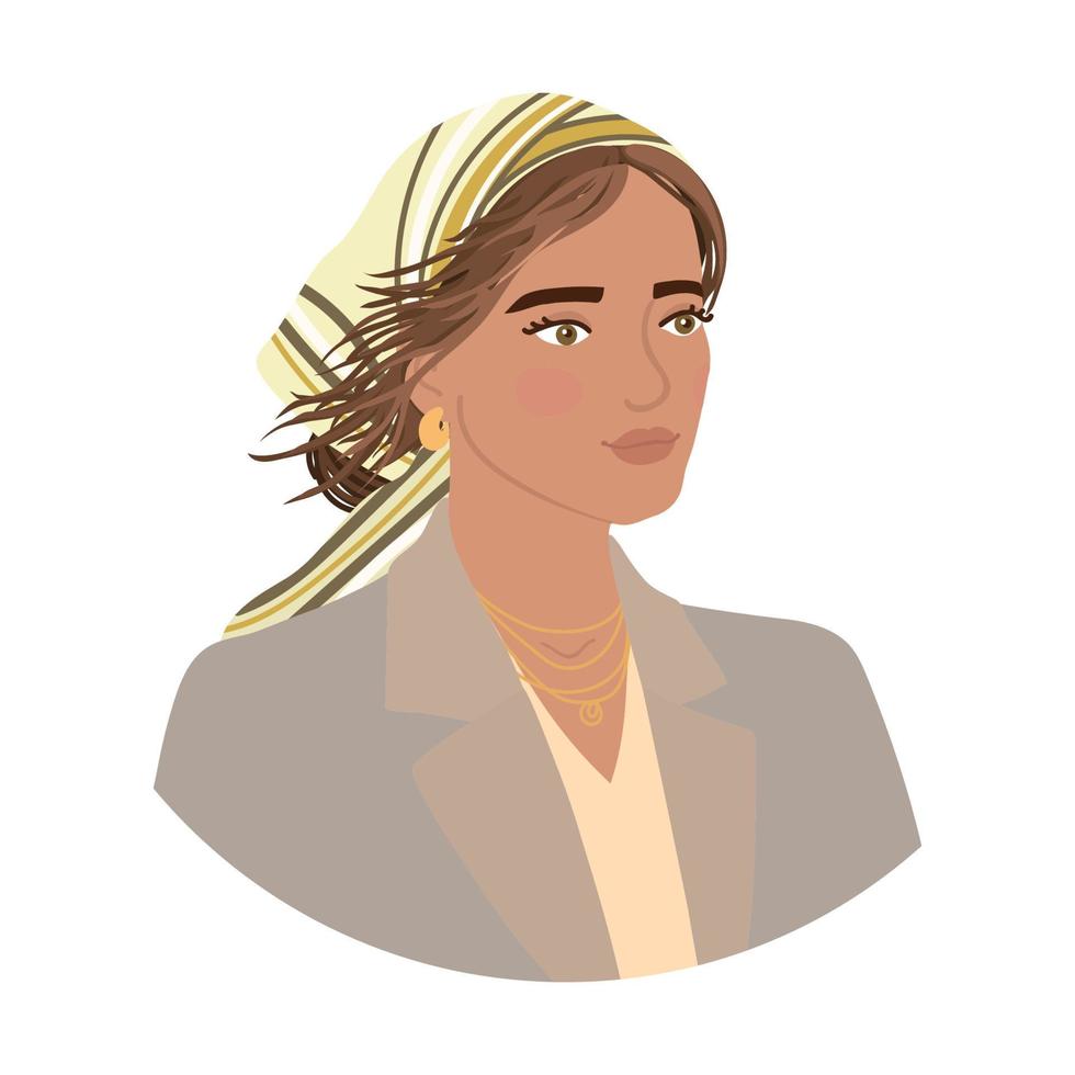 ilustração vetorial colorida de penteado de menina da moda isolado no fundo branco. vetor