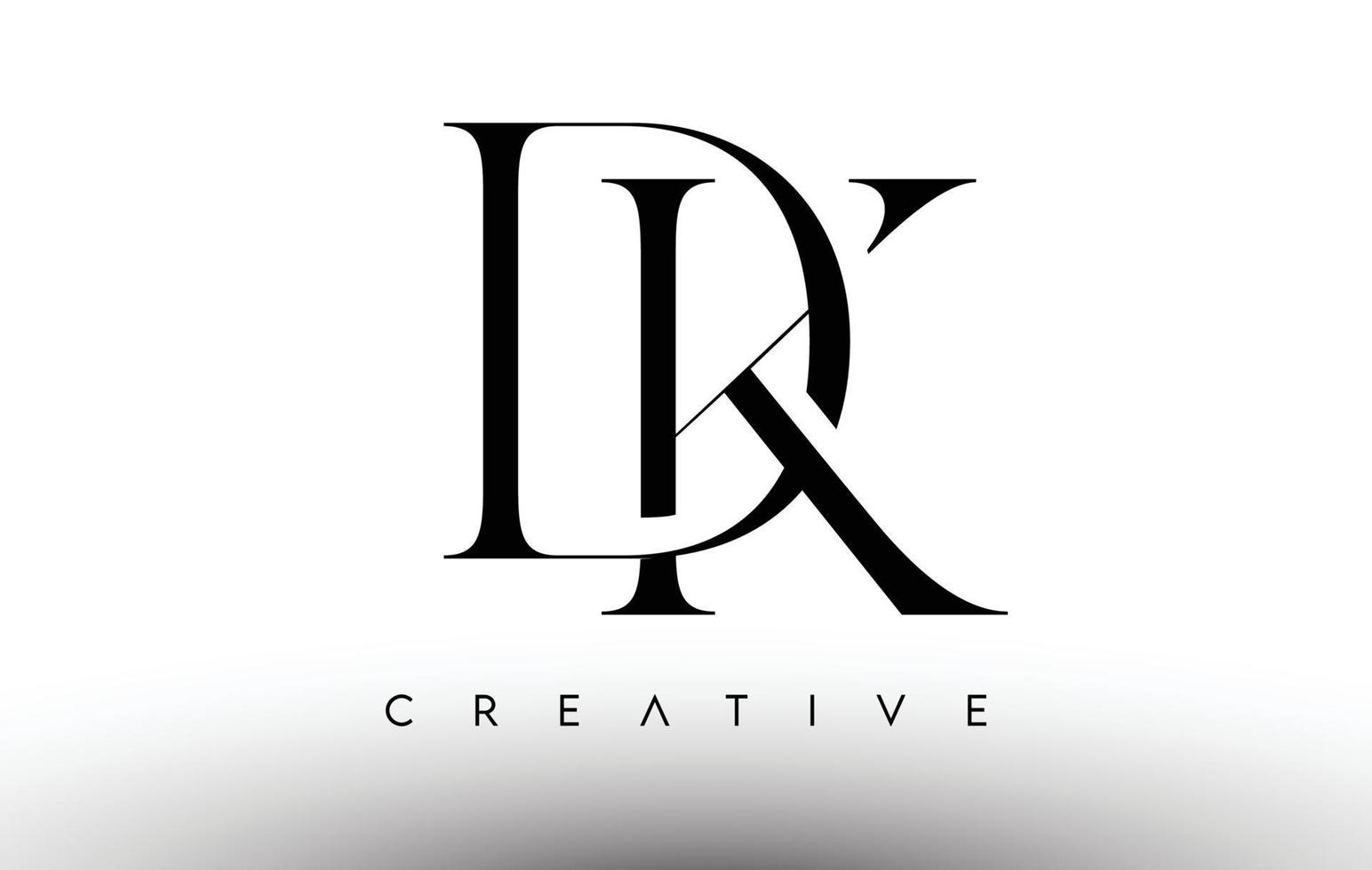 dk minimalista serif moderno carta logo em preto e branco. vetor de ícone de design de logotipo dk creative serif