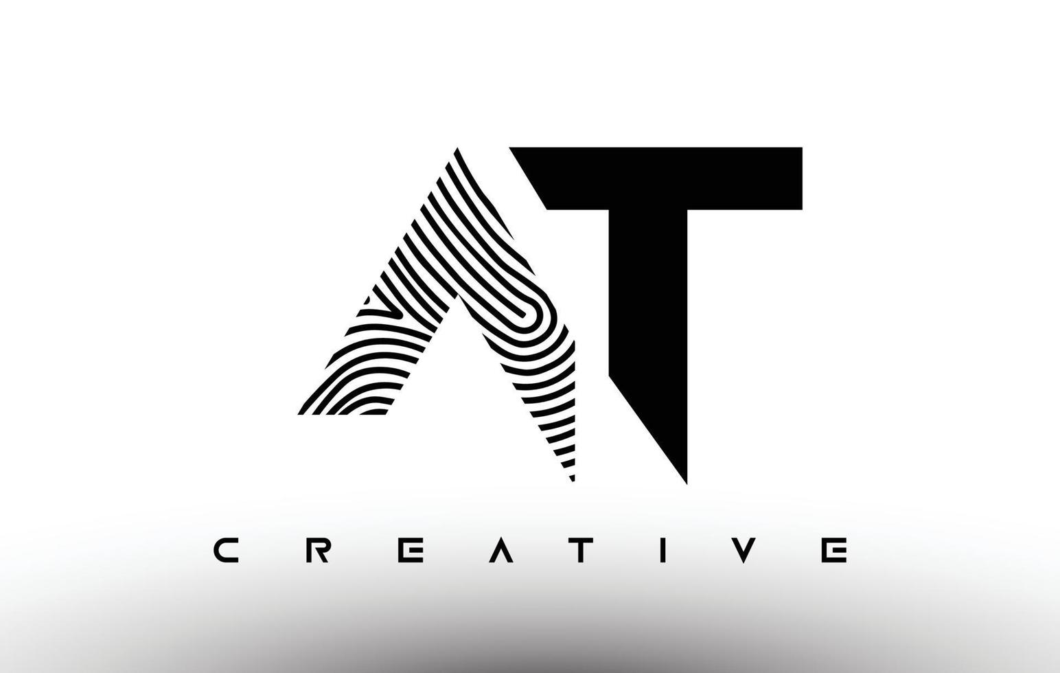 no design do logotipo de carta de zebra de impressão digital. no logotipo com vetor de ícone criativo de impressão digital