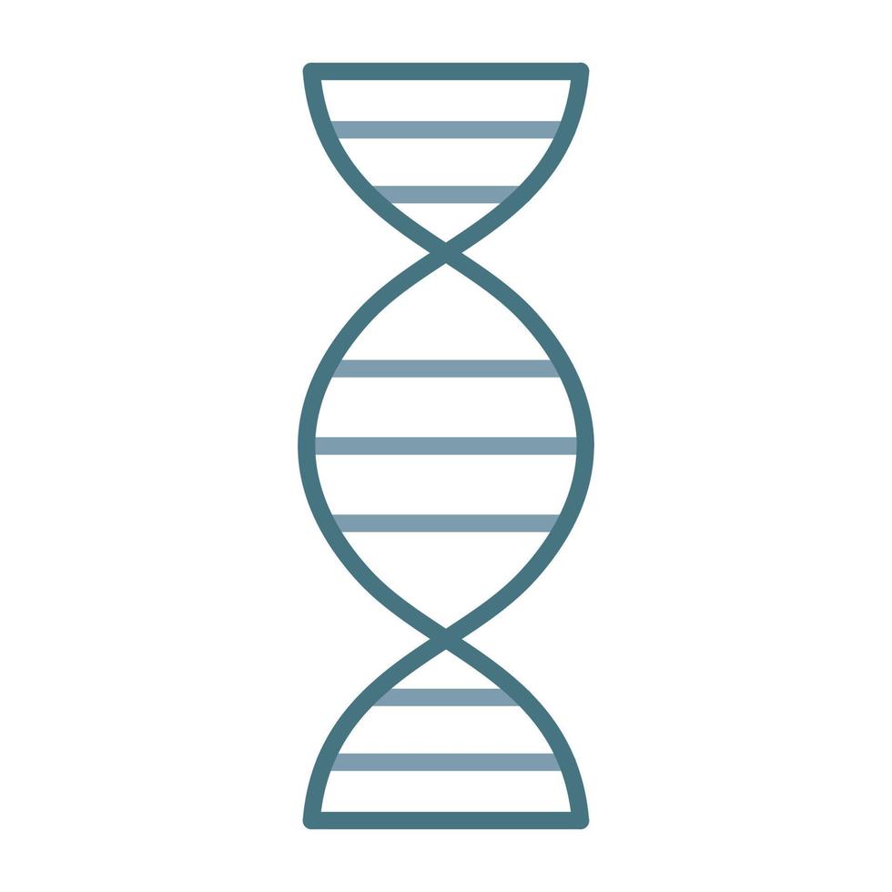 ícone de duas cores de linha de DNA vetor