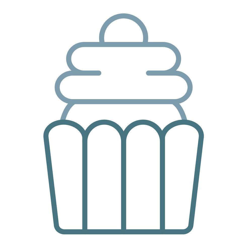 ícone de duas cores de linha de cupcake vetor