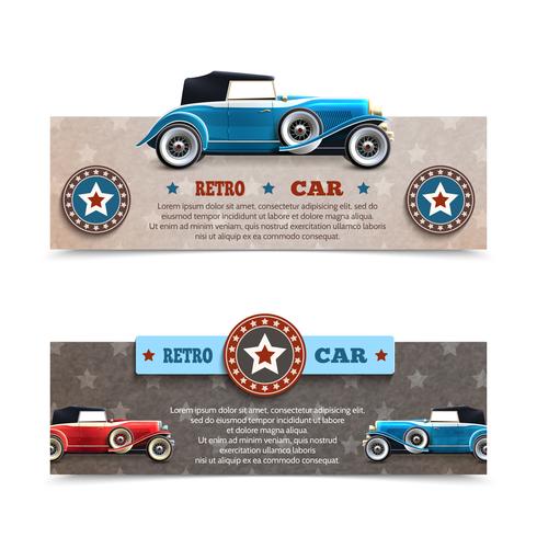 Banners de carros retrô vetor